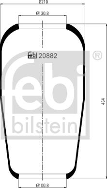 Febi Bilstein 20882 - Pneimoatsperes spilvens, Pneimopiekare www.autospares.lv