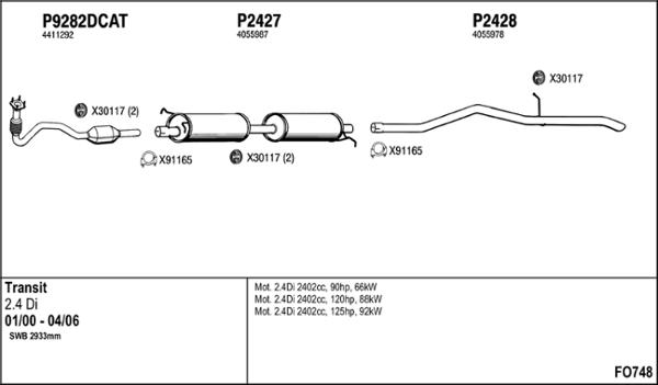 Fenno FO748 - Izplūdes gāzu sistēma www.autospares.lv