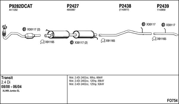 Fenno FO754 - Izplūdes gāzu sistēma www.autospares.lv