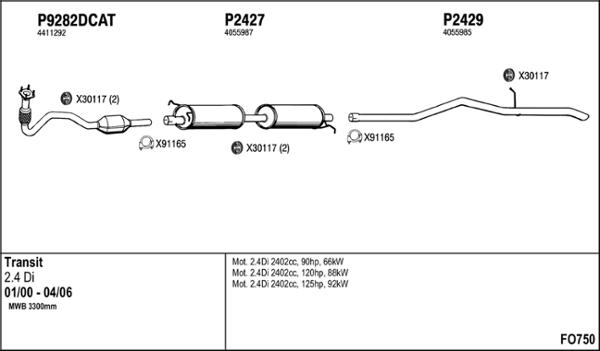 Fenno FO750 - Izplūdes gāzu sistēma www.autospares.lv