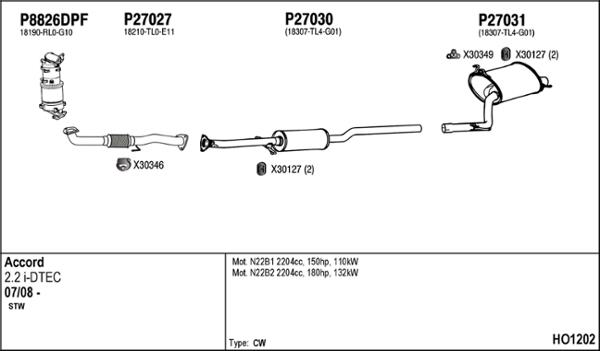 Fenno HO1202 - Izplūdes gāzu sistēma www.autospares.lv