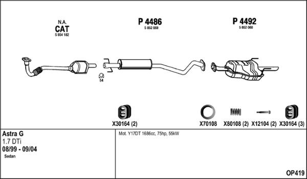 Fenno OP419 - Izplūdes gāzu sistēma www.autospares.lv