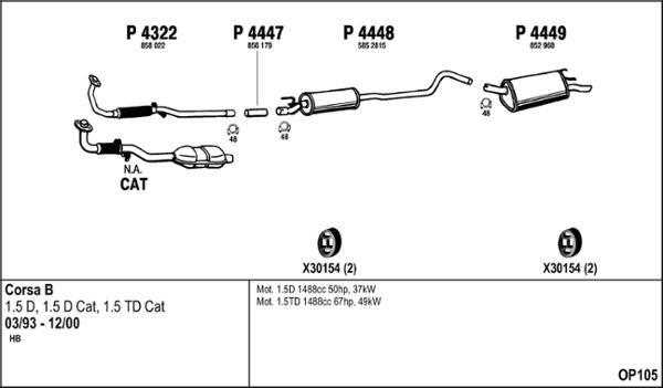 Fenno OP105 - Izplūdes gāzu sistēma www.autospares.lv