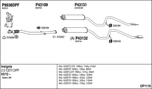 Fenno OP1116 - Izplūdes gāzu sistēma www.autospares.lv