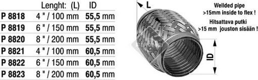 Fenno P8818 - Gofrēta caurule, Izplūdes gāzu sistēma www.autospares.lv