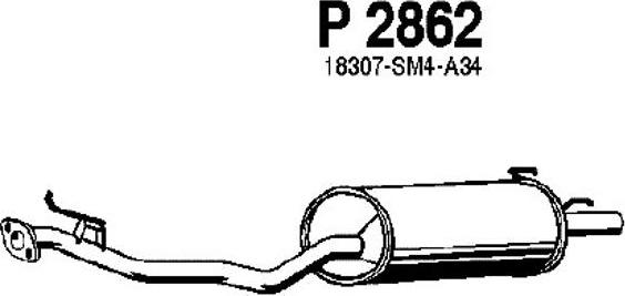 Fenno P2862 - Izplūdes gāzu trokšņa slāpētājs (pēdējais) www.autospares.lv