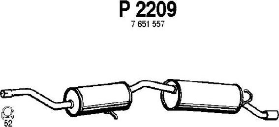 Fenno P2209 - Izplūdes gāzu trokšņa slāpētājs (pēdējais) www.autospares.lv