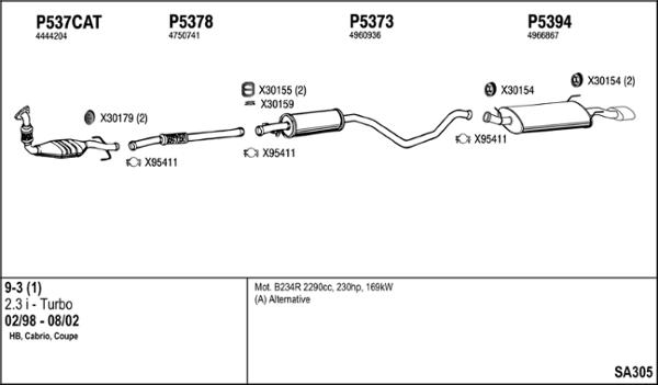 Fenno SA305 - Izplūdes gāzu sistēma www.autospares.lv