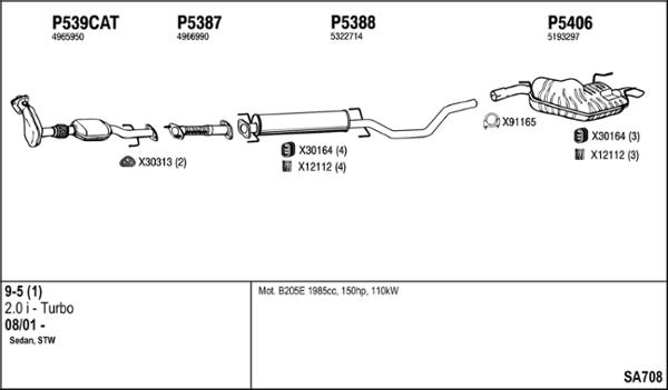 Fenno SA708 - Izplūdes gāzu sistēma www.autospares.lv