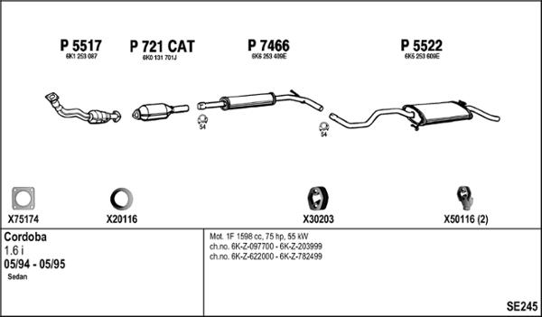 Fenno SE245 - Izplūdes gāzu sistēma www.autospares.lv