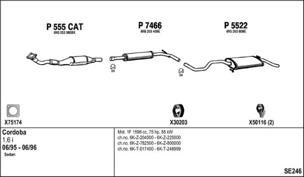 Fenno SE246 - Izplūdes gāzu sistēma www.autospares.lv