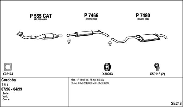 Fenno SE248 - Izplūdes gāzu sistēma www.autospares.lv