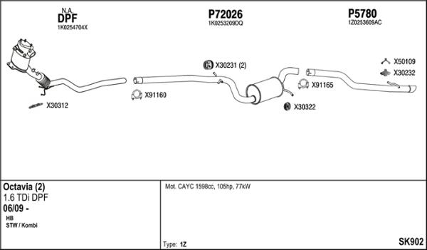 Fenno SK902 - Izplūdes gāzu sistēma www.autospares.lv