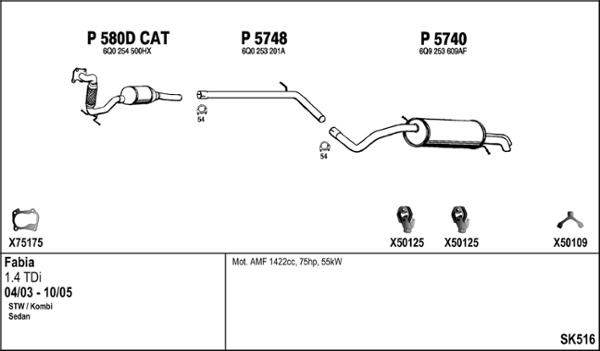 Fenno SK516 - Izplūdes gāzu sistēma www.autospares.lv