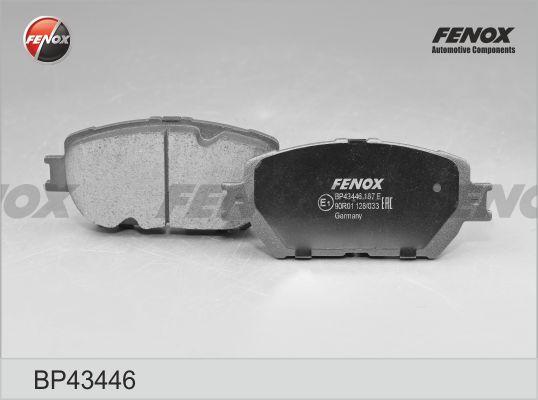 Fenox BP43446 - Тормозные колодки, дисковые, комплект www.autospares.lv