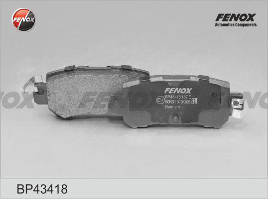 Fenox BP43418 - Brake Pad Set, disc brake www.autospares.lv