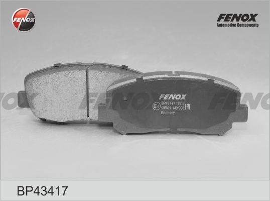 Fenox BP43417 - Тормозные колодки, дисковые, комплект www.autospares.lv