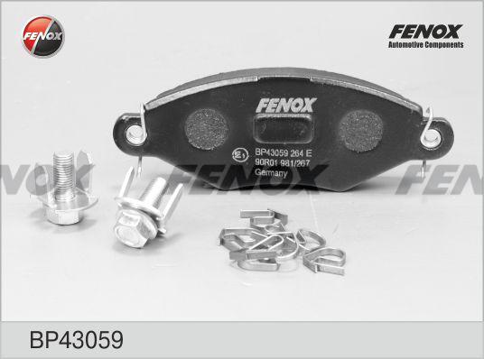 Fenox BP43059 - Тормозные колодки, дисковые, комплект www.autospares.lv