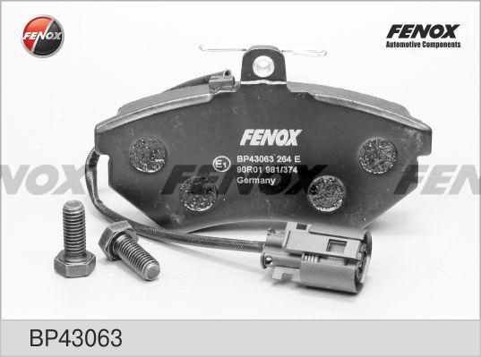 Fenox BP43063 - Тормозные колодки, дисковые, комплект www.autospares.lv