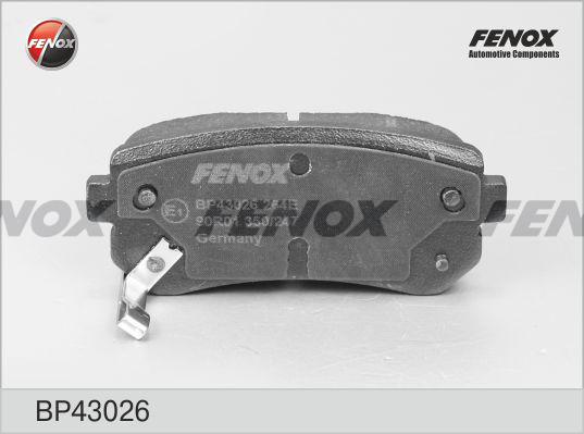 Fenox BP43026 - Тормозные колодки, дисковые, комплект www.autospares.lv