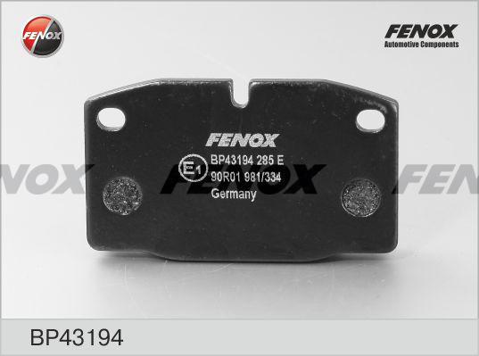 Fenox BP43194 - Тормозные колодки, дисковые, комплект www.autospares.lv