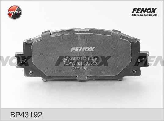 Fenox BP43192 - Тормозные колодки, дисковые, комплект www.autospares.lv