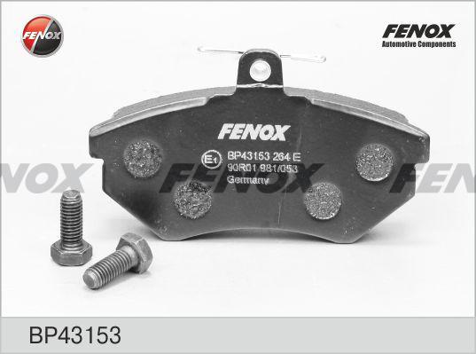 Fenox BP43153 - Тормозные колодки, дисковые, комплект www.autospares.lv