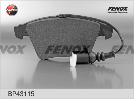 Fenox BP43115 - Тормозные колодки, дисковые, комплект www.autospares.lv