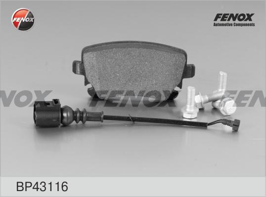 Fenox BP43116 - Тормозные колодки, дисковые, комплект www.autospares.lv