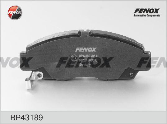 Fenox BP43189 - Тормозные колодки, дисковые, комплект www.autospares.lv