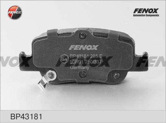 Fenox BP43181 - Тормозные колодки, дисковые, комплект www.autospares.lv