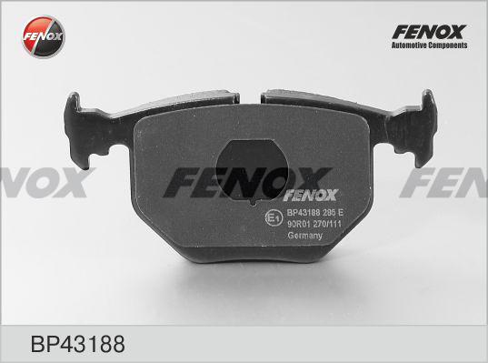 Fenox BP43188 - Brake Pad Set, disc brake www.autospares.lv