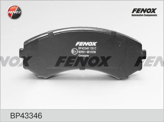 Fenox BP43346 - Тормозные колодки, дисковые, комплект www.autospares.lv