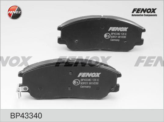 Fenox BP43340 - Тормозные колодки, дисковые, комплект www.autospares.lv