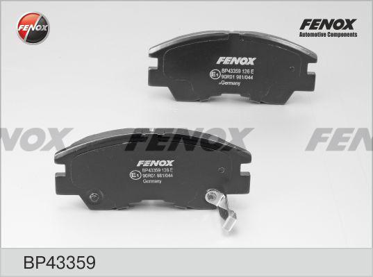 Fenox BP43359 - Тормозные колодки, дисковые, комплект www.autospares.lv