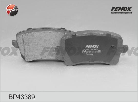 Fenox BP43389 - Тормозные колодки, дисковые, комплект www.autospares.lv