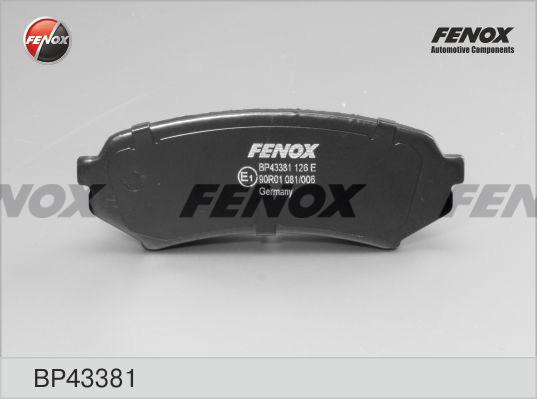 Fenox BP43381 - Brake Pad Set, disc brake www.autospares.lv