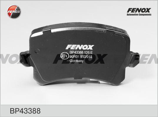 Fenox BP43388 - Тормозные колодки, дисковые, комплект www.autospares.lv