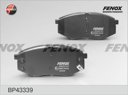 Fenox BP43339 - Тормозные колодки, дисковые, комплект www.autospares.lv