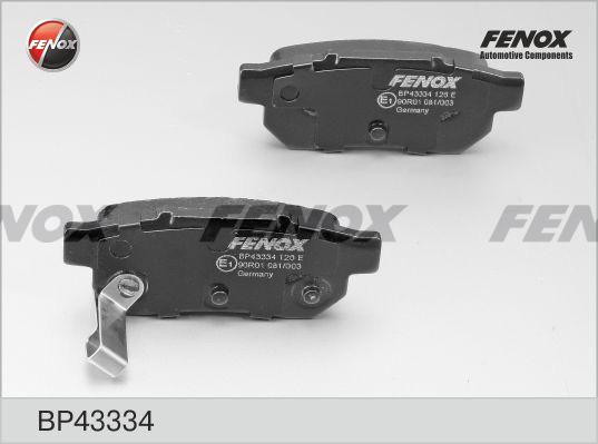 Fenox BP43334 - Тормозные колодки, дисковые, комплект www.autospares.lv