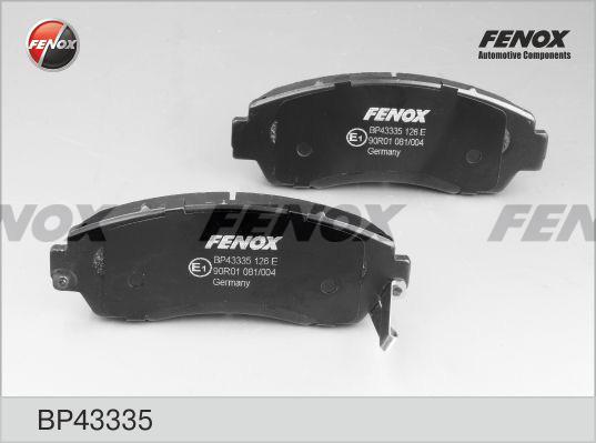 Fenox BP43335 - Brake Pad Set, disc brake www.autospares.lv