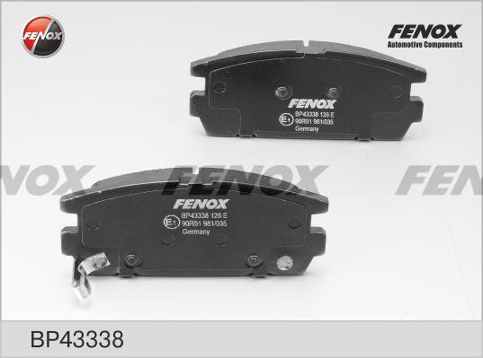 Fenox BP43338 - Тормозные колодки, дисковые, комплект www.autospares.lv