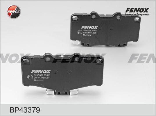 Fenox BP43379 - Тормозные колодки, дисковые, комплект www.autospares.lv