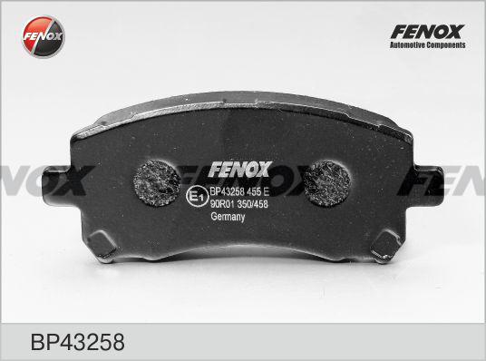 Fenox BP43258 - Тормозные колодки, дисковые, комплект www.autospares.lv