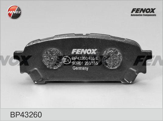 Fenox BP43260 - Тормозные колодки, дисковые, комплект www.autospares.lv