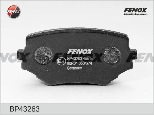 Fenox BP43263 - Тормозные колодки, дисковые, комплект www.autospares.lv