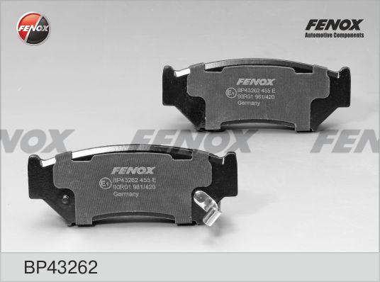 Fenox BP43262 - Тормозные колодки, дисковые, комплект www.autospares.lv