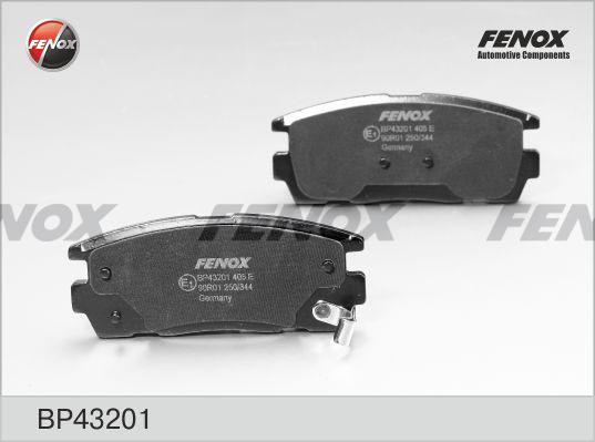 Fenox BP43201 - Тормозные колодки, дисковые, комплект www.autospares.lv