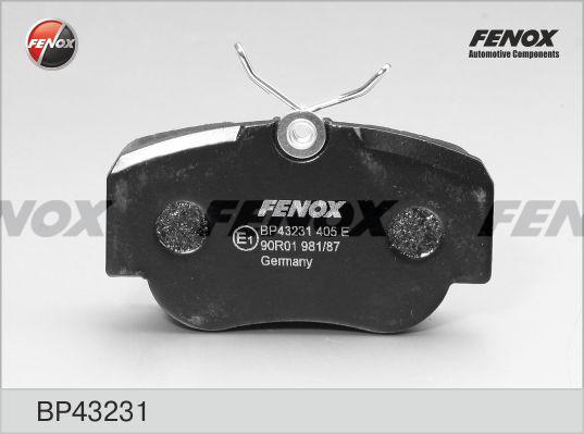 Fenox BP43231 - Тормозные колодки, дисковые, комплект www.autospares.lv