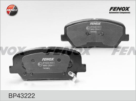 Fenox BP43222 - Тормозные колодки, дисковые, комплект www.autospares.lv